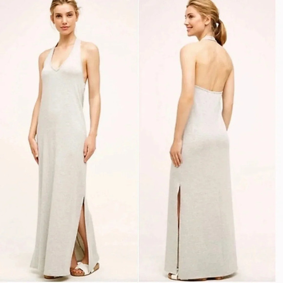 Anthropologie Saturday Sunday gray stretchy pullover Halter Maxi Dress sz small - Picture 1 of 8